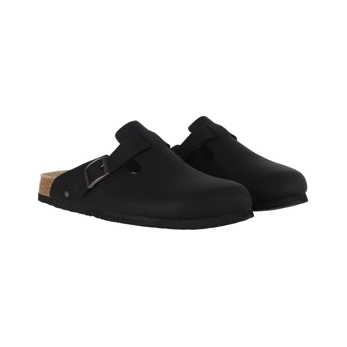 Zuecos Hombre Slipper Classic Buckle Negro Bamers-4