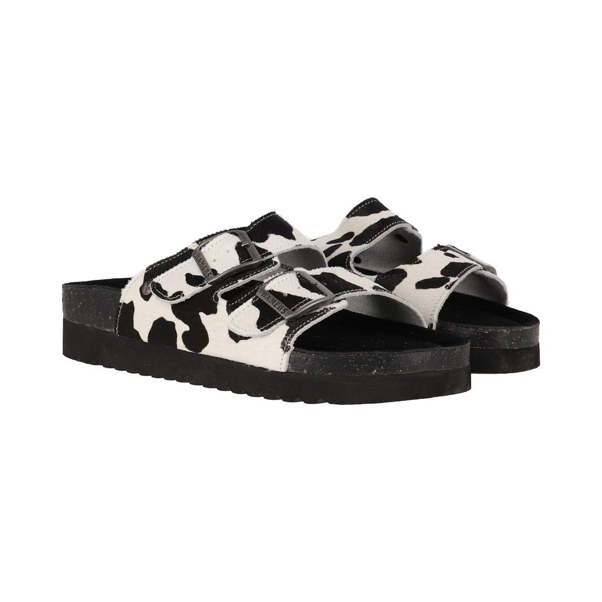 Sandalias Mujer Kend High Bamers Print Blanco/Negro-3