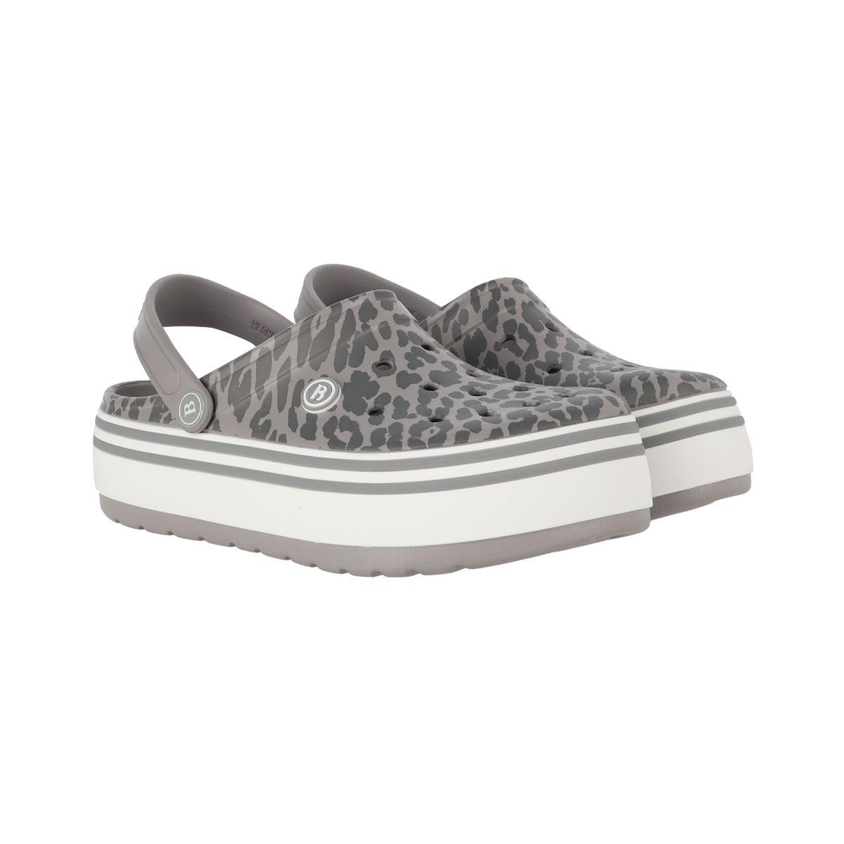 Zuecos Mujer Airline High Bamers Print Gris-4