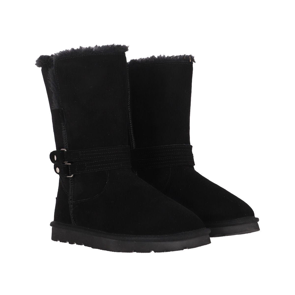 Bota Mujer  Bamers Blast Belt Cuero Negro-4