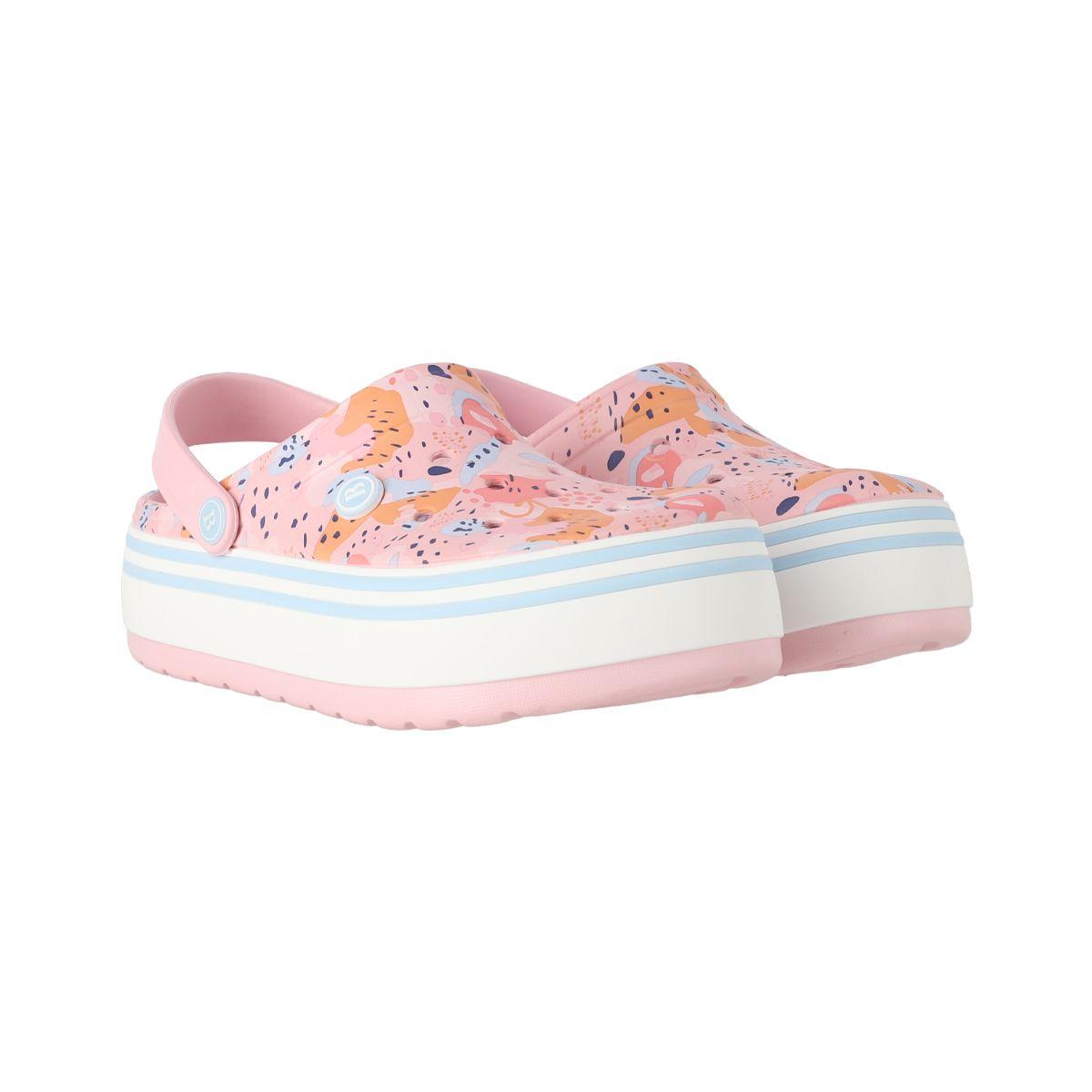 Zuecos Plataforma Mujer Bamers Airline High Rosa Print-4