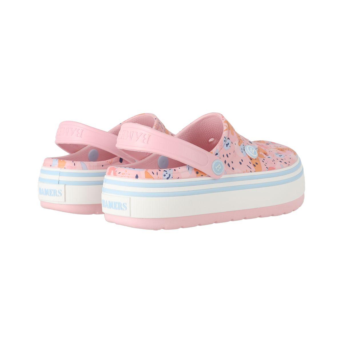 Zuecos Plataforma Mujer Bamers Airline High Rosa Print-5