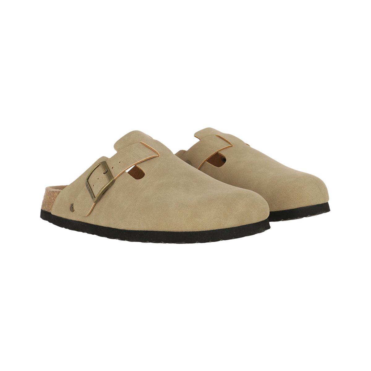 Zueco Bamers Classic Buckle Mujer Beige-2