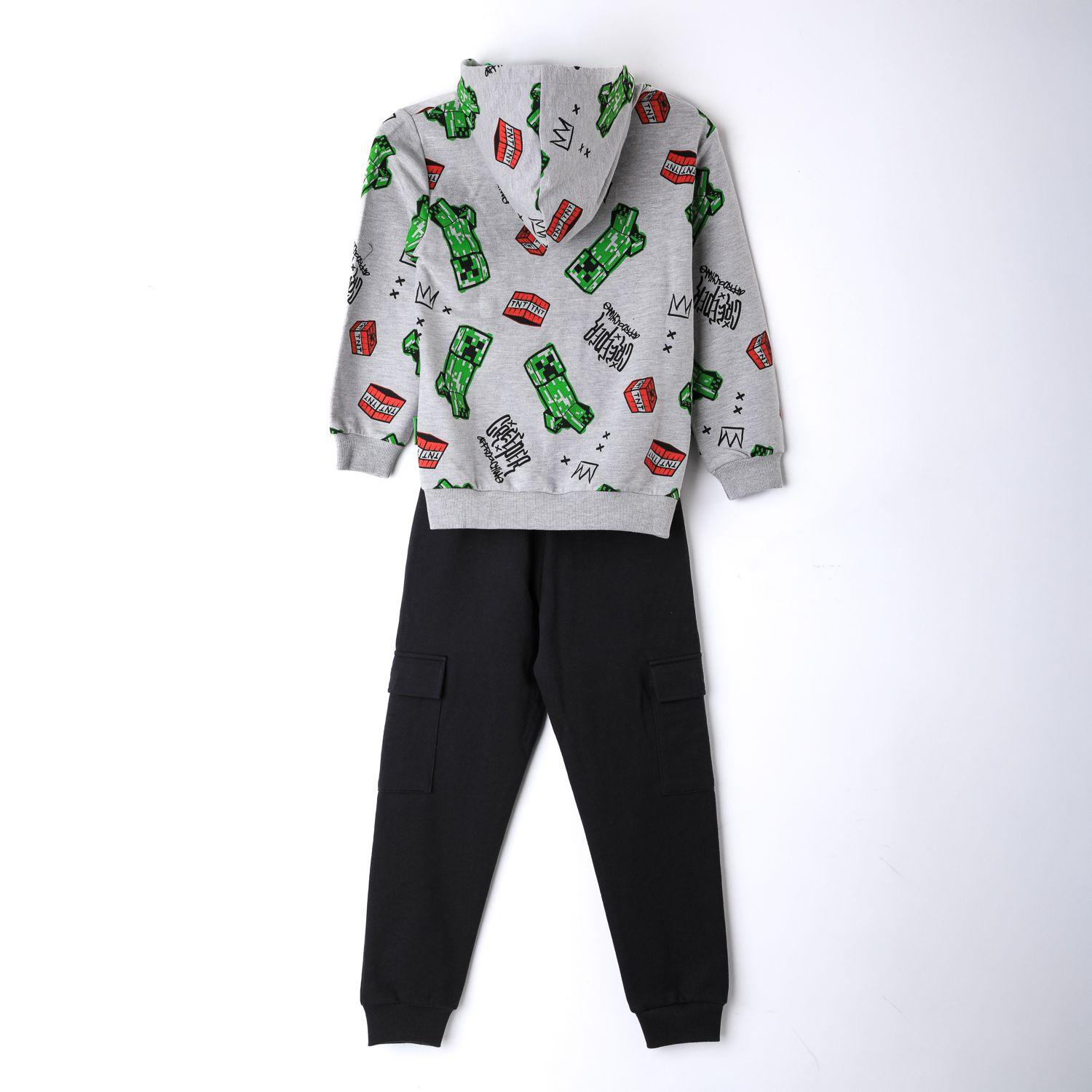 Conjunto Buzo Niño Minecraft Full Print Gris-2