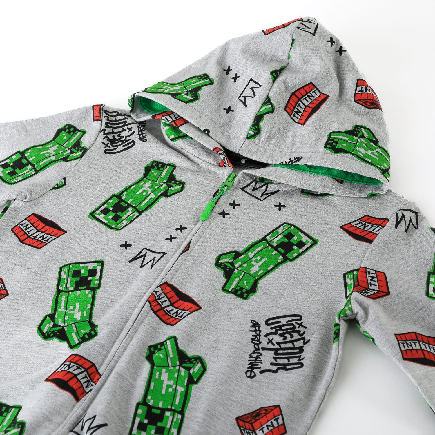 Conjunto Buzo Niño Minecraft Full Print Gris-3