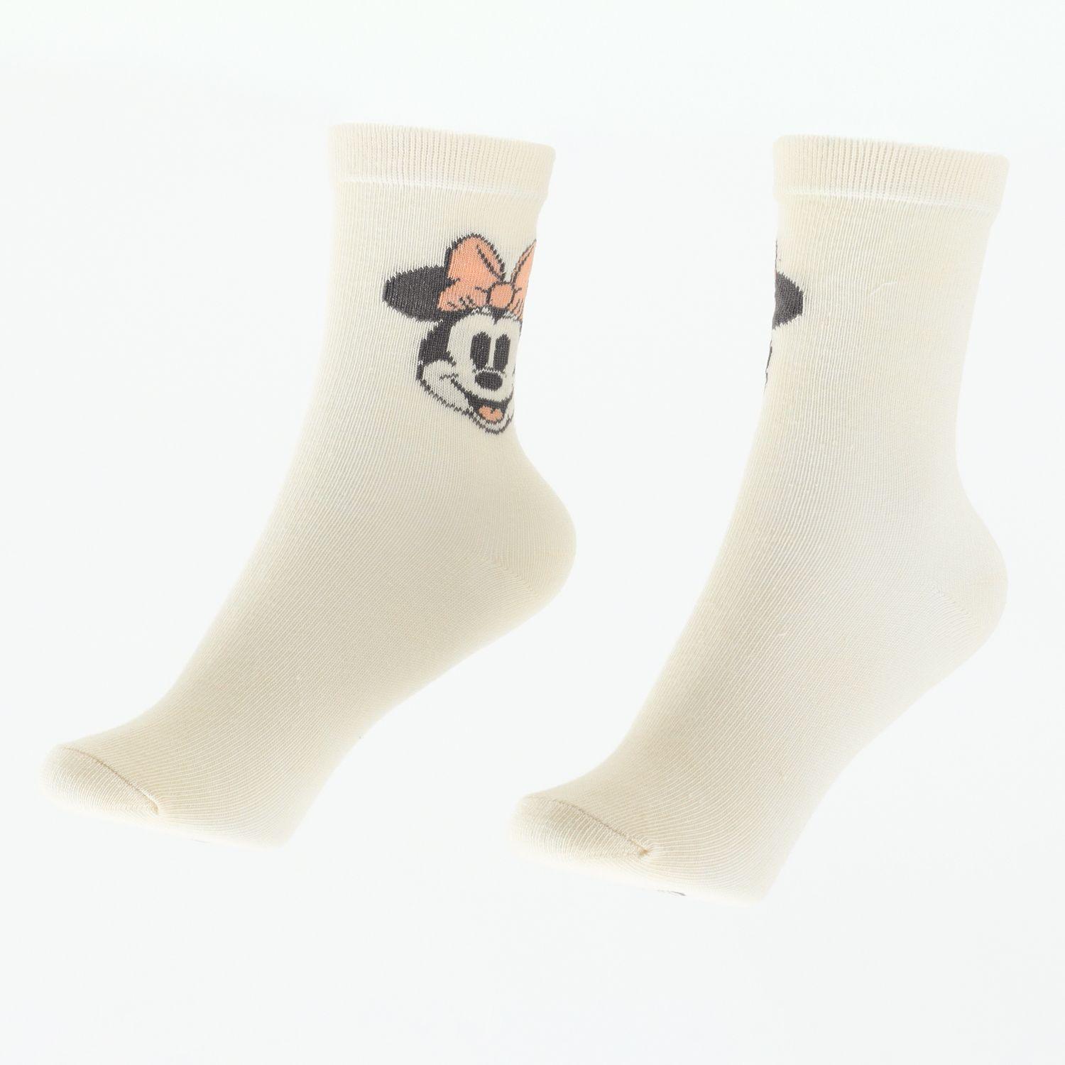 Tripack Calcetines Niña Rosado Flores Minnie Disney-2