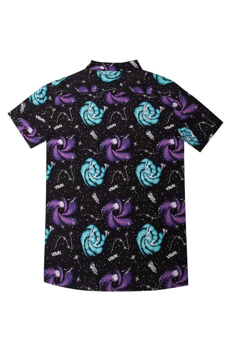 Guayabera Hombre Galaxia Negro Nasa-1