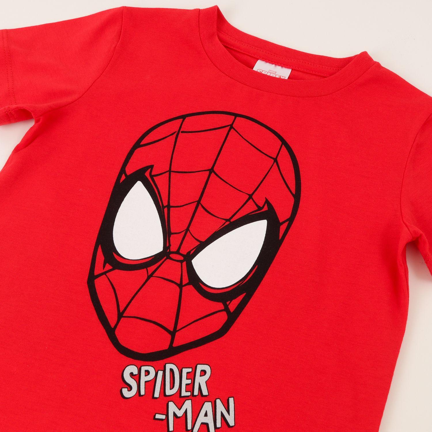 Polera Manga Corta Niño Rojo Spiderman Face Marvel-2
