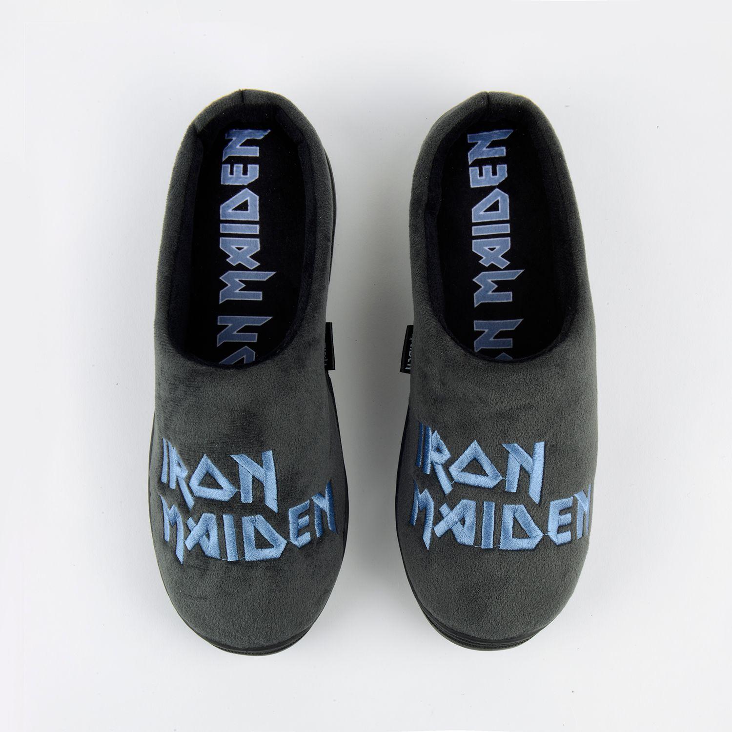 Pantufla Hombre Skull Gris Iron Maiden-1