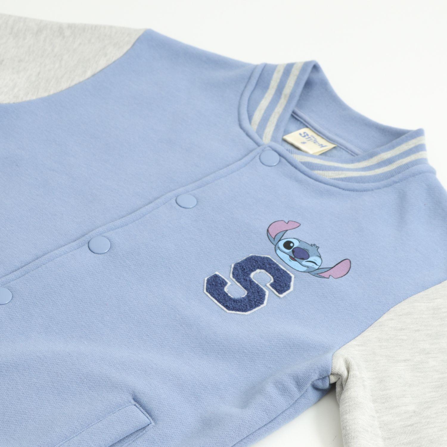 Chaqueta Niña Bomber College Lilo & Stitch Celeste Disney-2