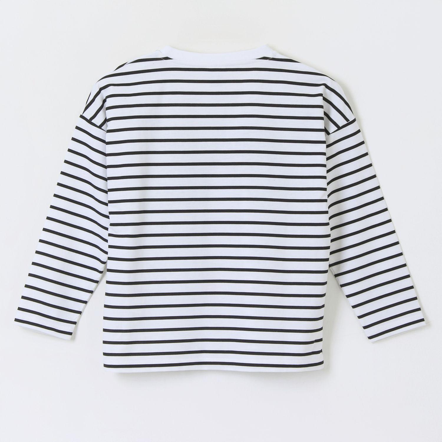 Polera Manga Larga Niña Rayas Kuromi Blanco Hello Kitty-1