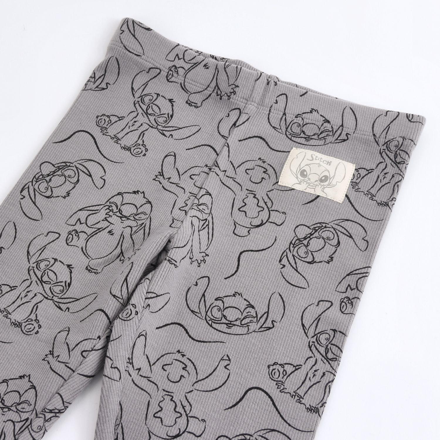 Calza Niña Stitch Disney Rib Gris-2