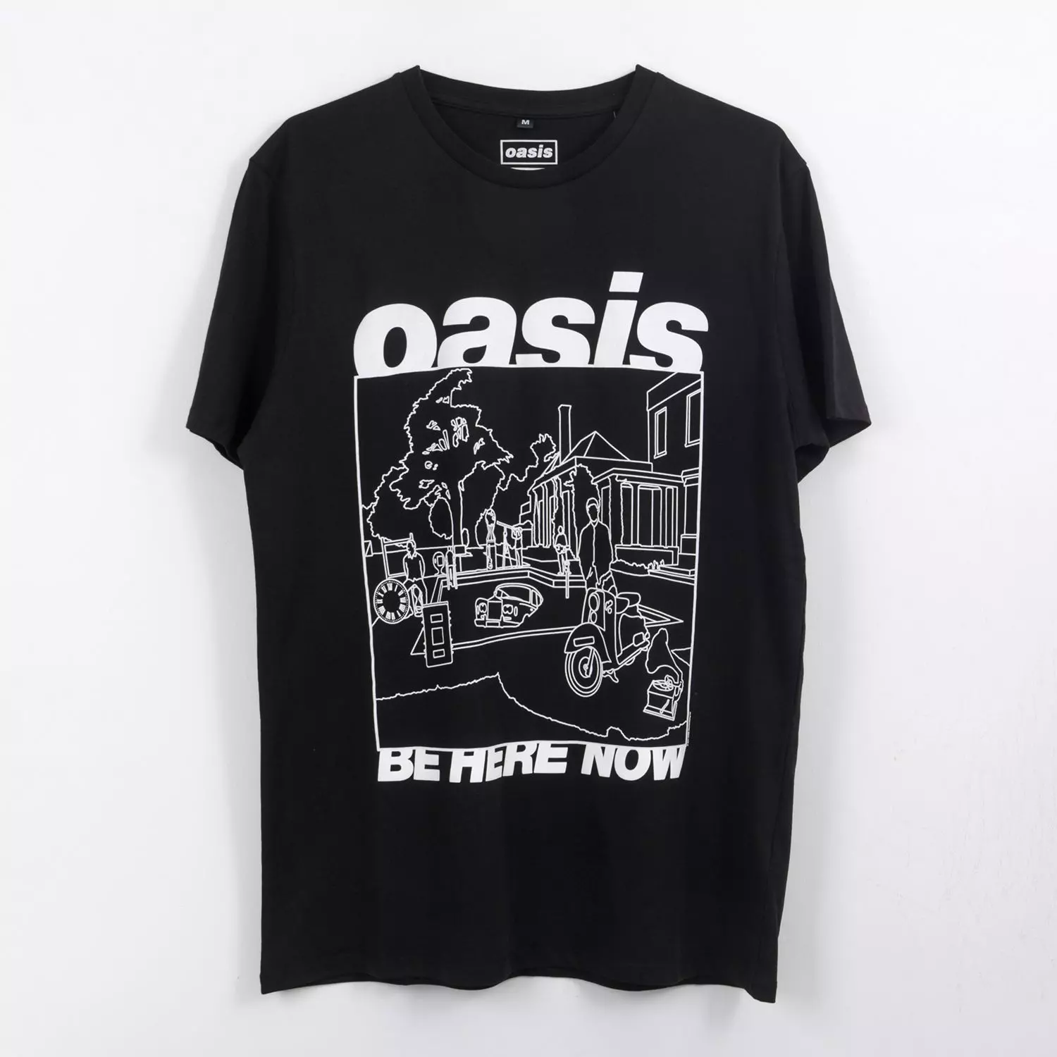 Polera Manga Corta Hombre Negro Be Here Now Oasis-0