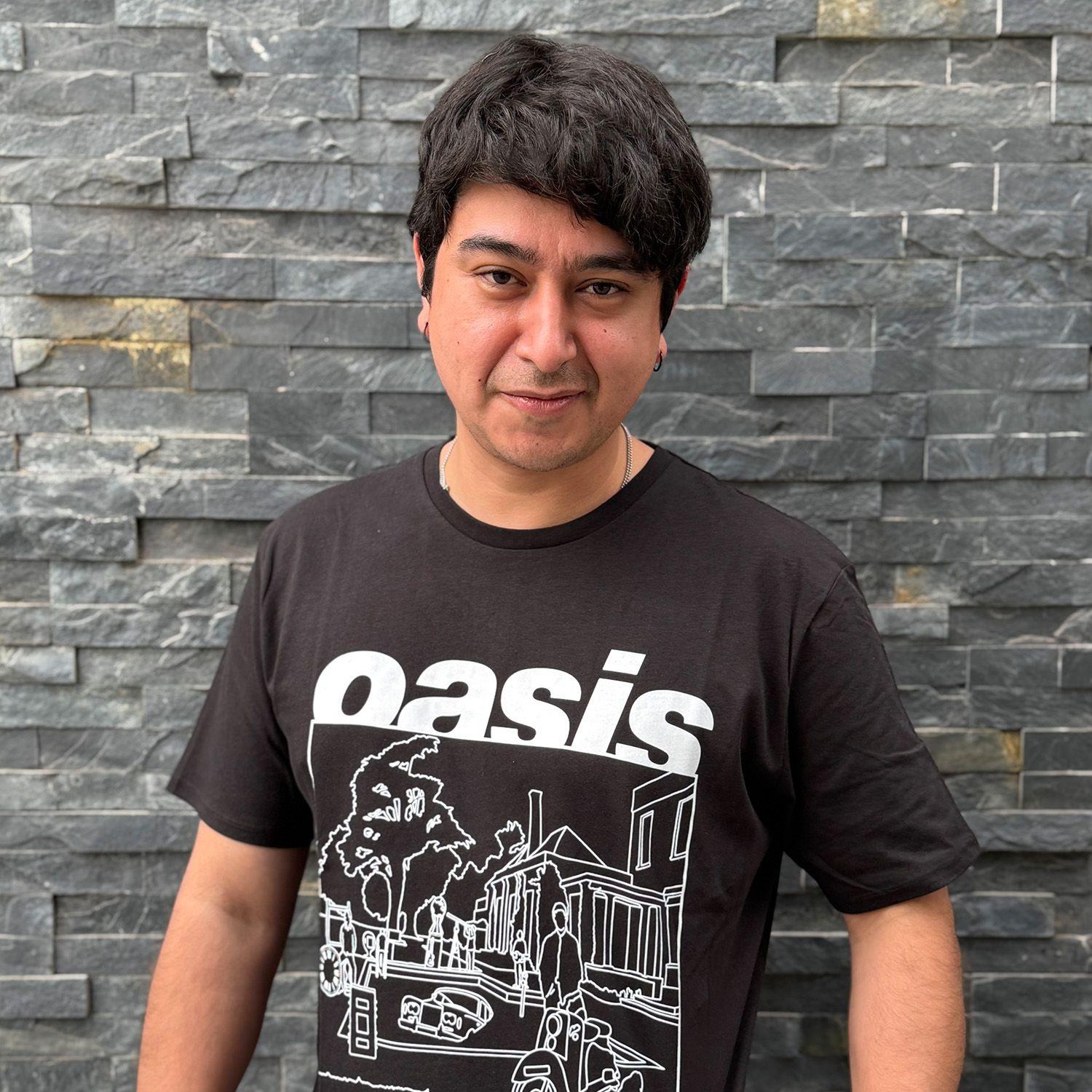 Polera Manga Corta Hombre Negro Be Here Now Oasis-0