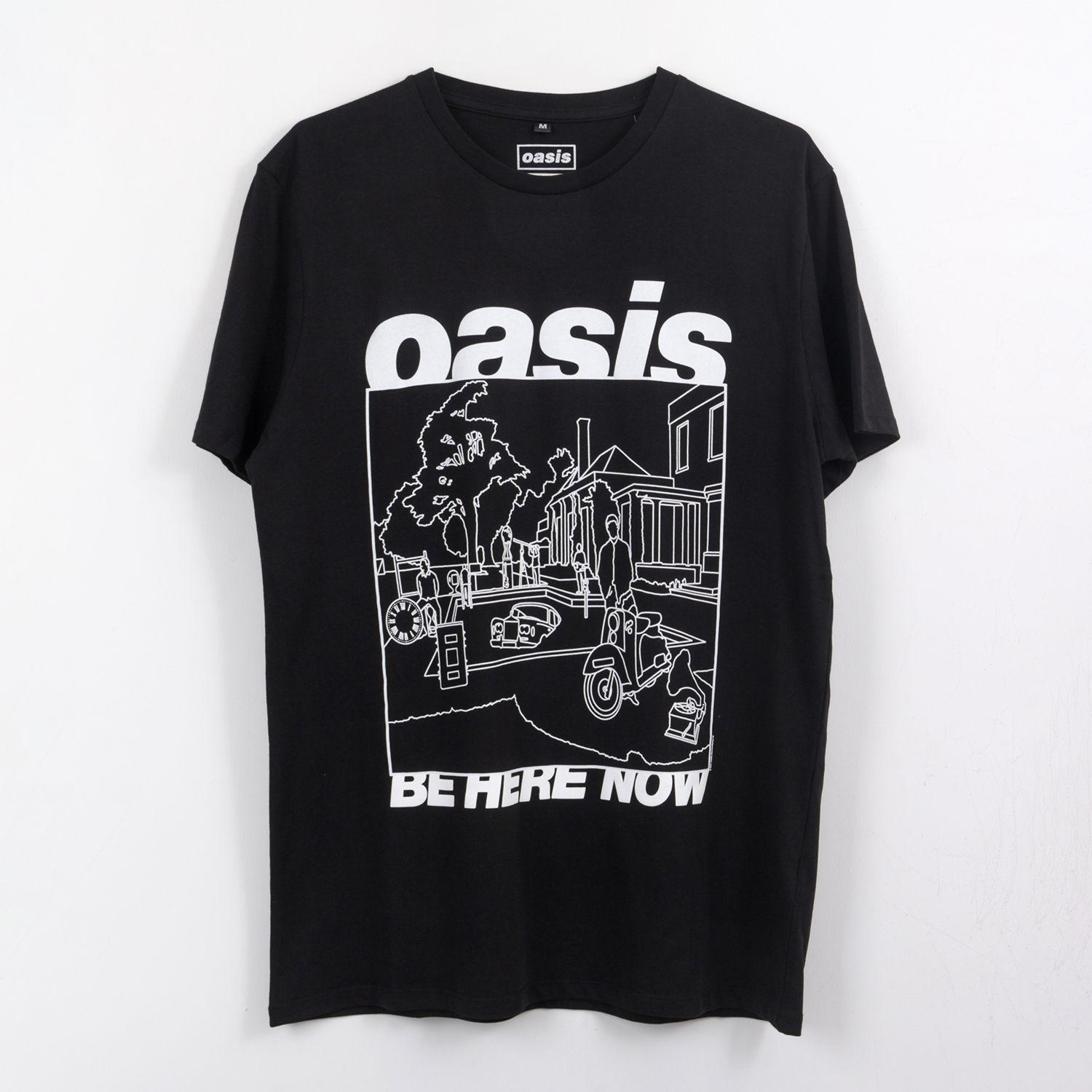 Polera Manga Corta Hombre Negro Be Here Now Oasis-1