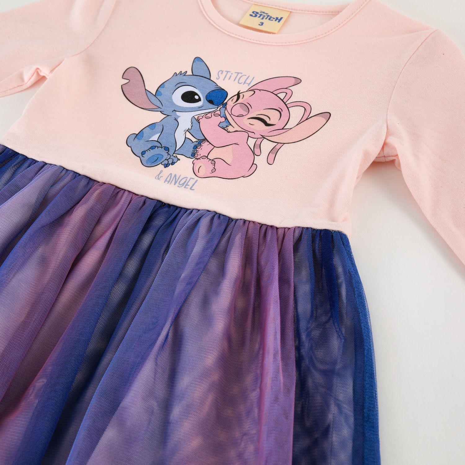 Vestido Tul Niña Stitch & Angel Disney Rosa-2
