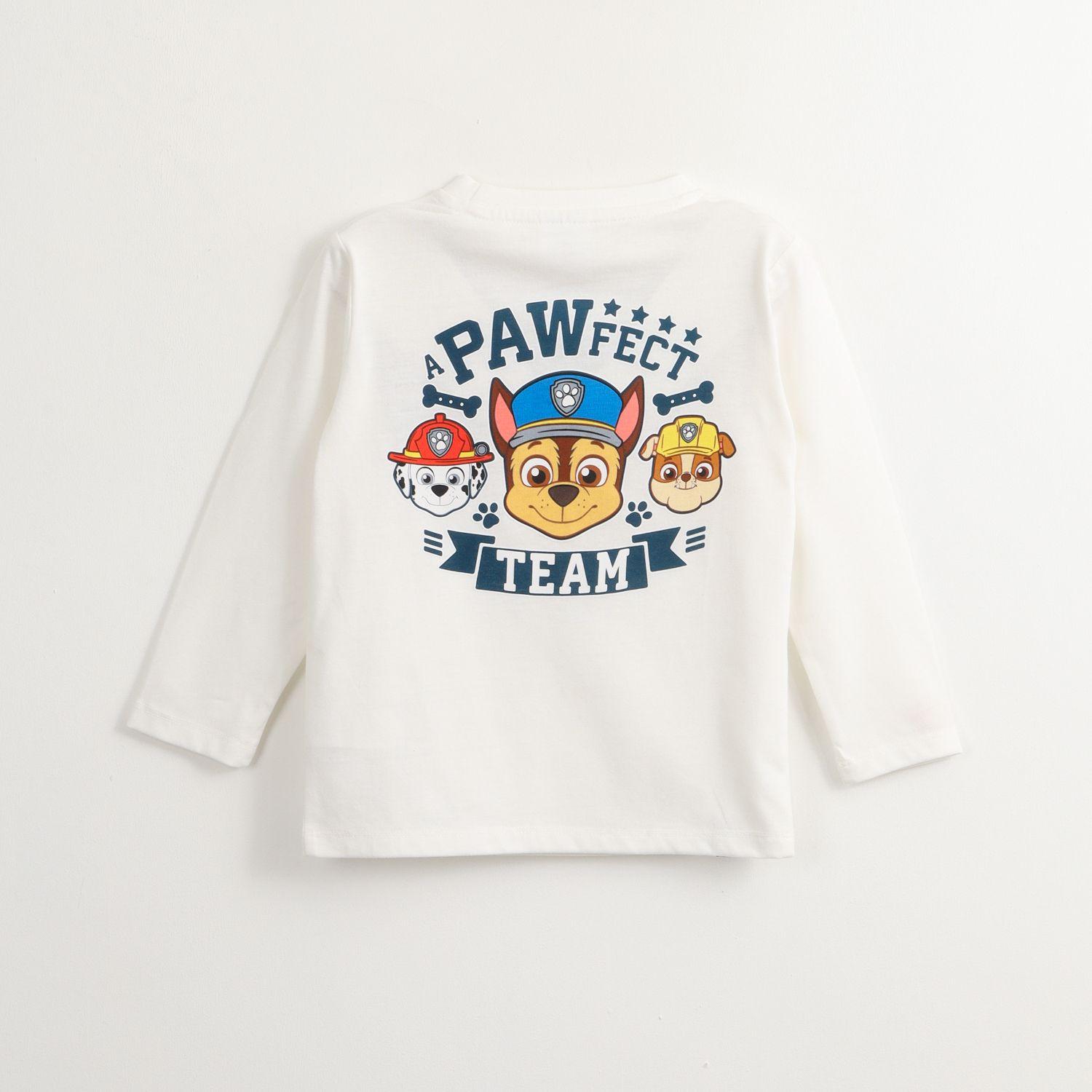 Polera Manga Larga Niño Chase Team Blanco Paw Patrol-1