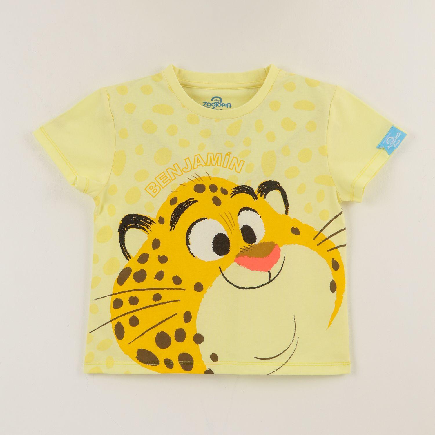 Polera Manga Corta Niña Amarillo Benjamin Zootopia Disney-0
