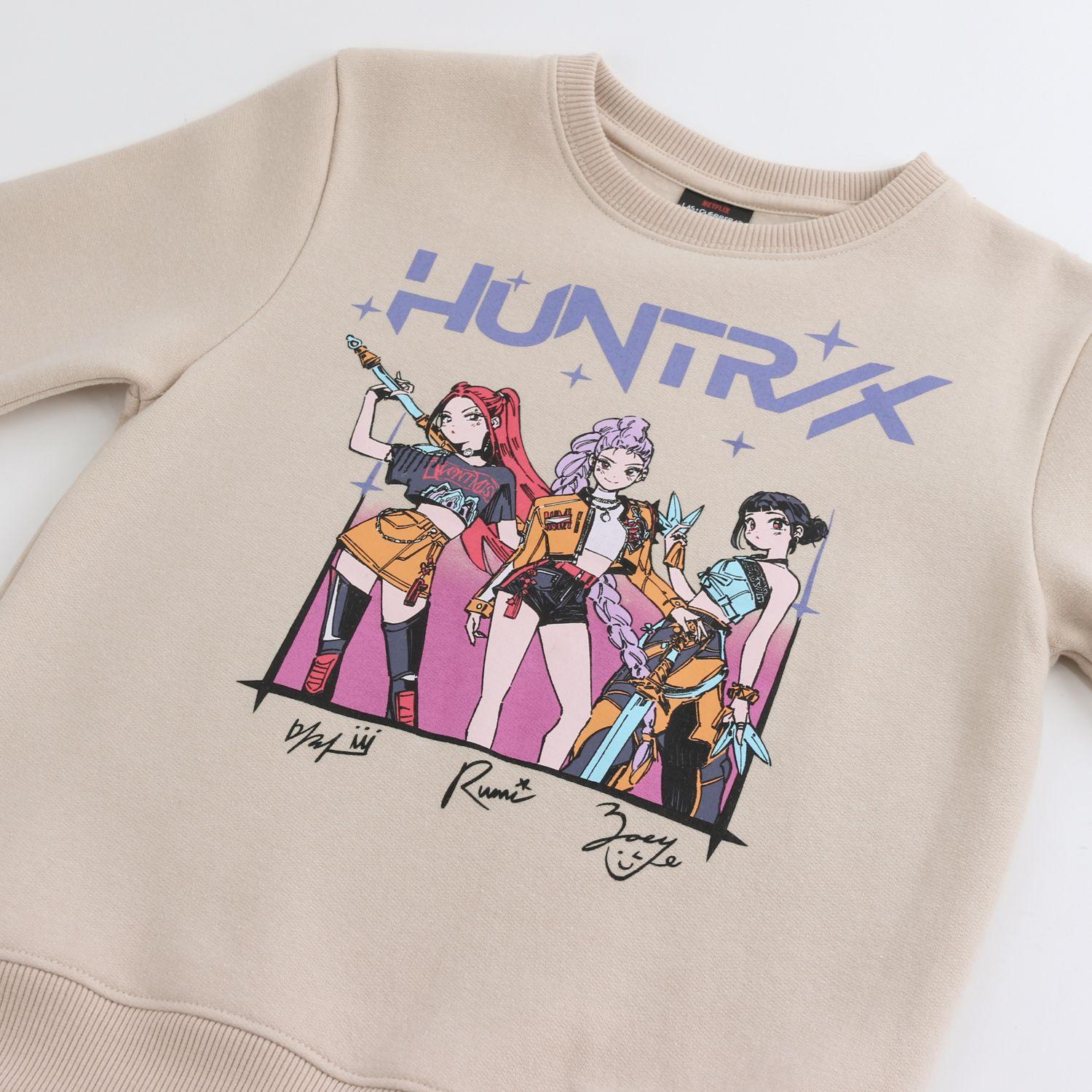 Polerón Cerrado Niña Huntrx Kpop Demon Hunters Beige-2