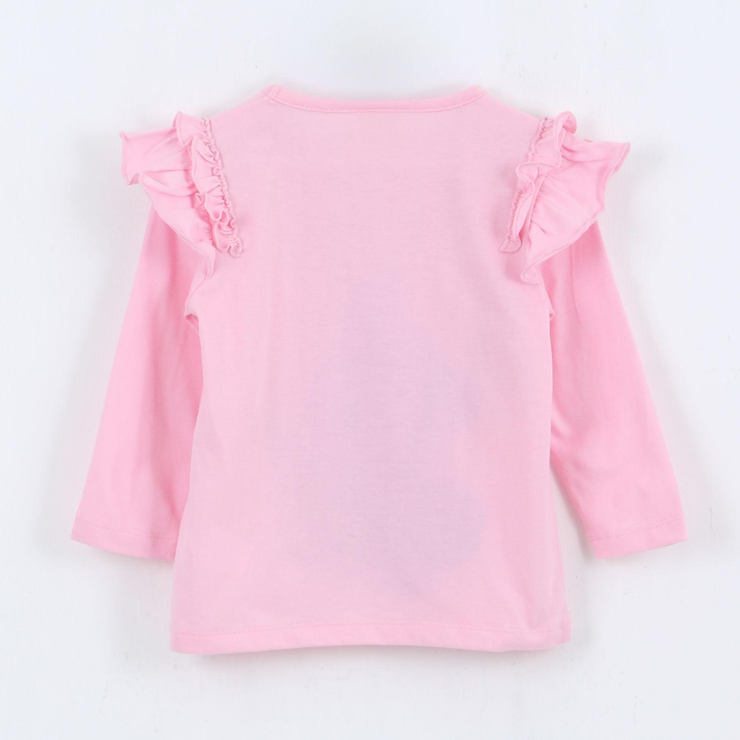 Polera Manga Larga Niña Vuelos Lilo & Stitch Rosado Disney-1