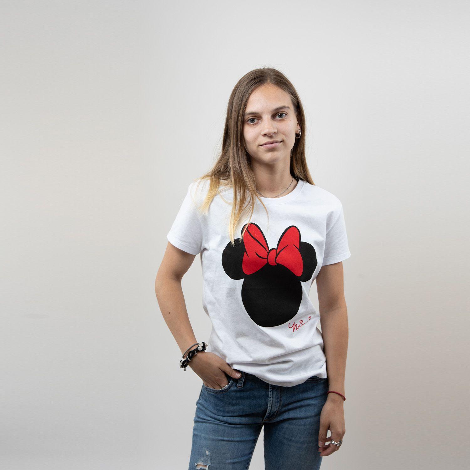 Polera Mujer Minnie Icon Ribbon Blanco Disney-0