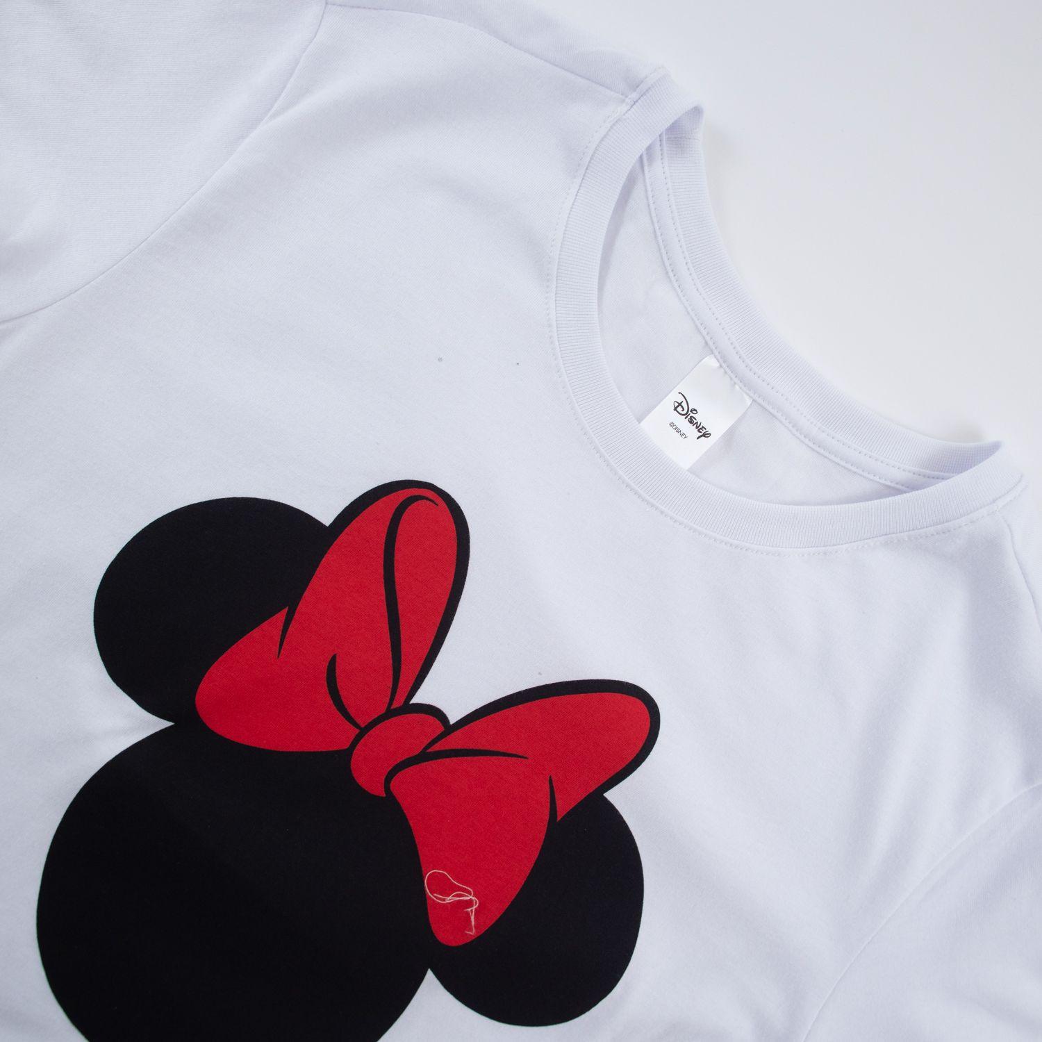 Polera Mujer Minnie Icon Ribbon Blanco Disney-4