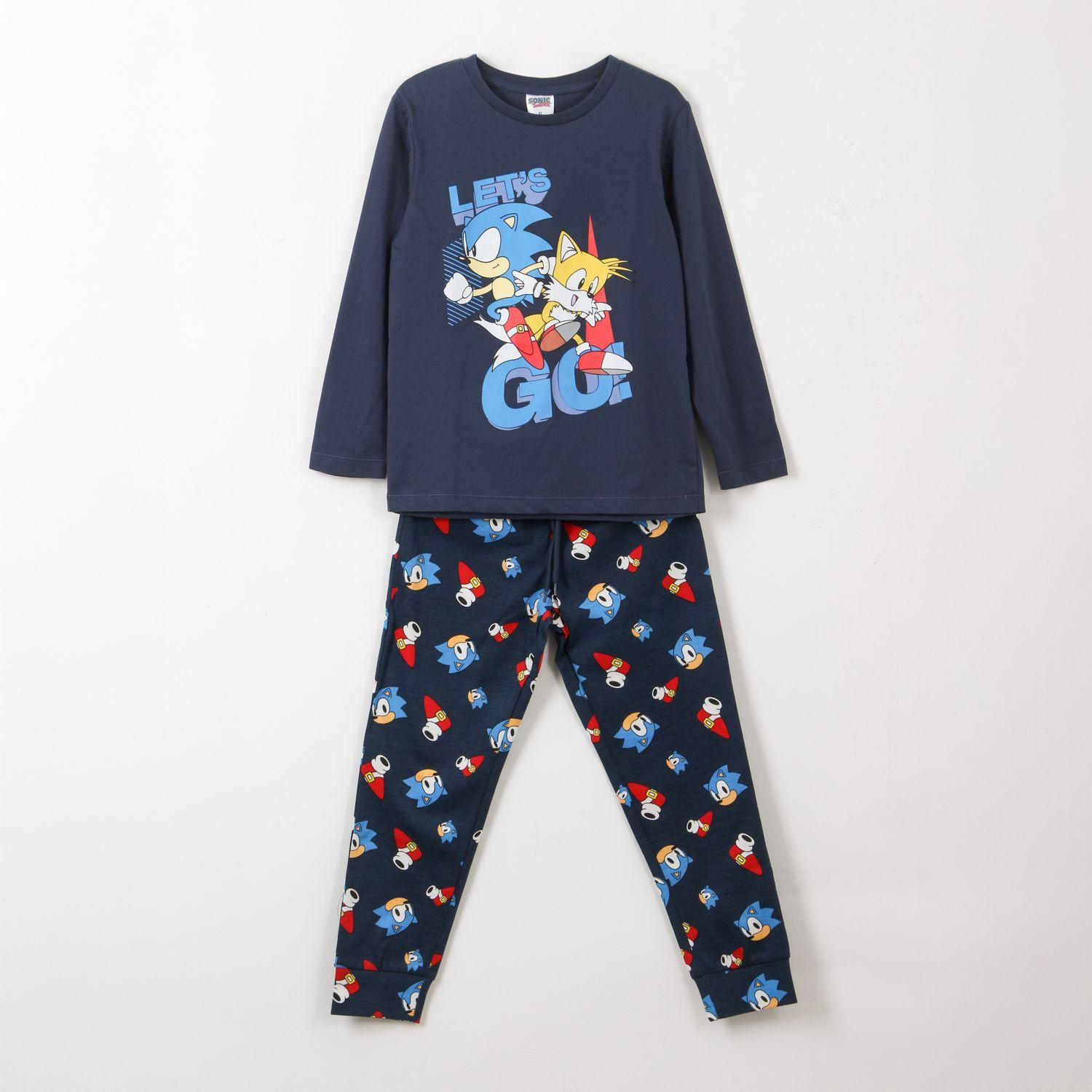 Pijama Manga Larga Niño Lets Go Azul Sonic-0