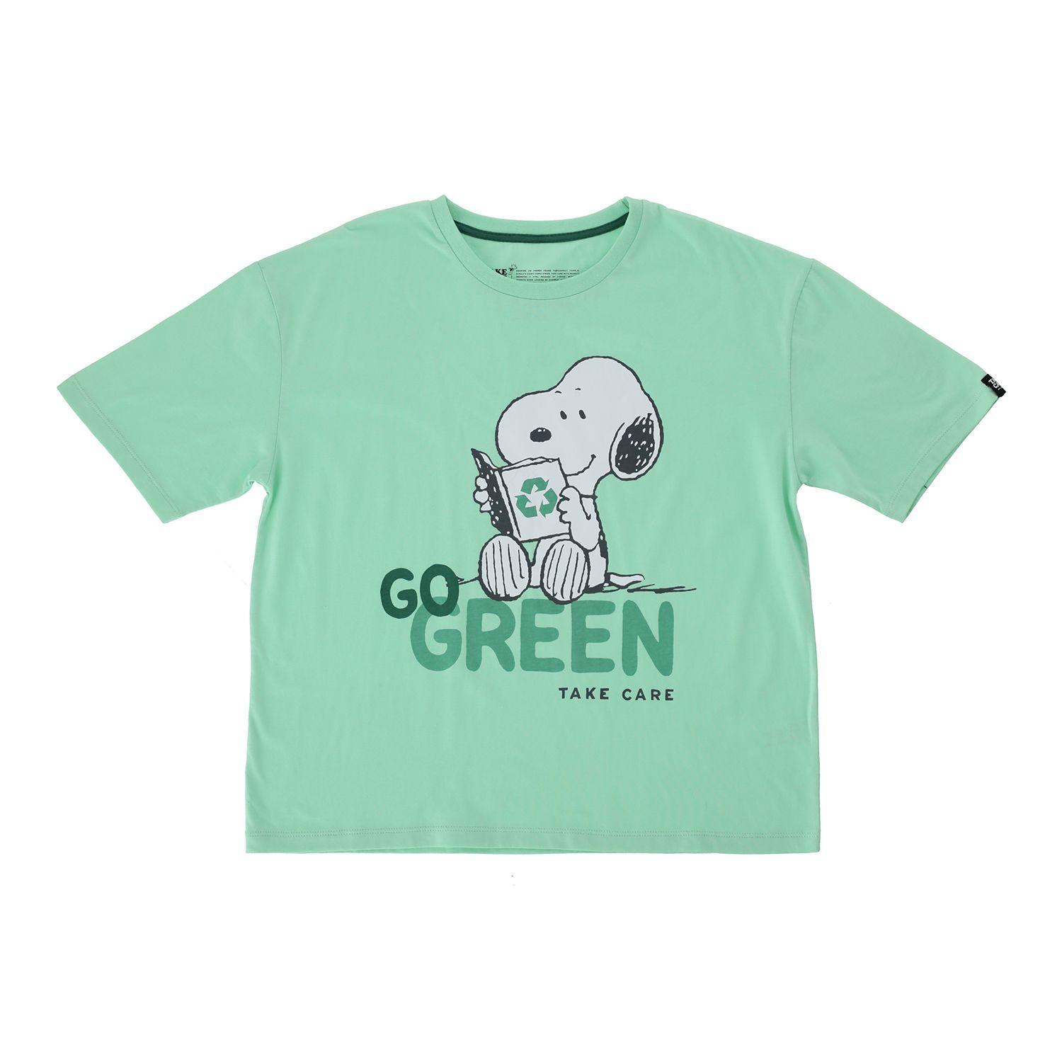 Polera Manga Corta Niña Libro Verde Snoopy-0