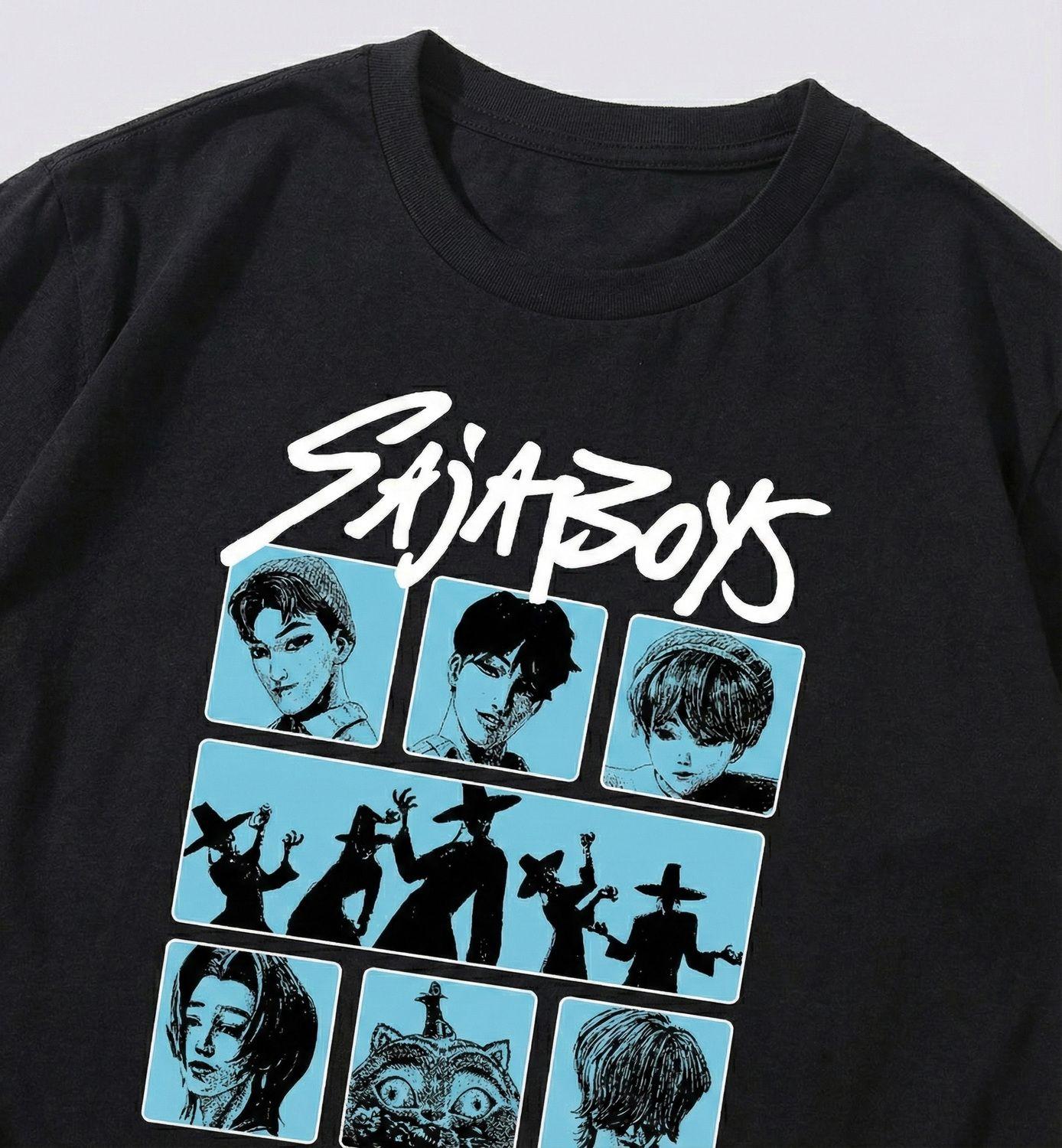 Polera Manga Corta Niño Saja Boys Negro Kpop Demon Hunters-3