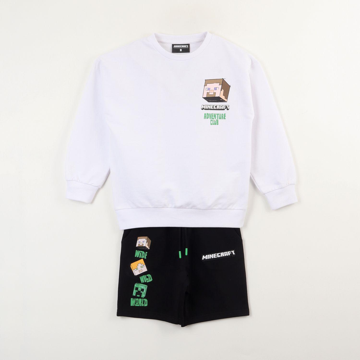 Conjunto Niño Comfy Blanco Minecraft-0
