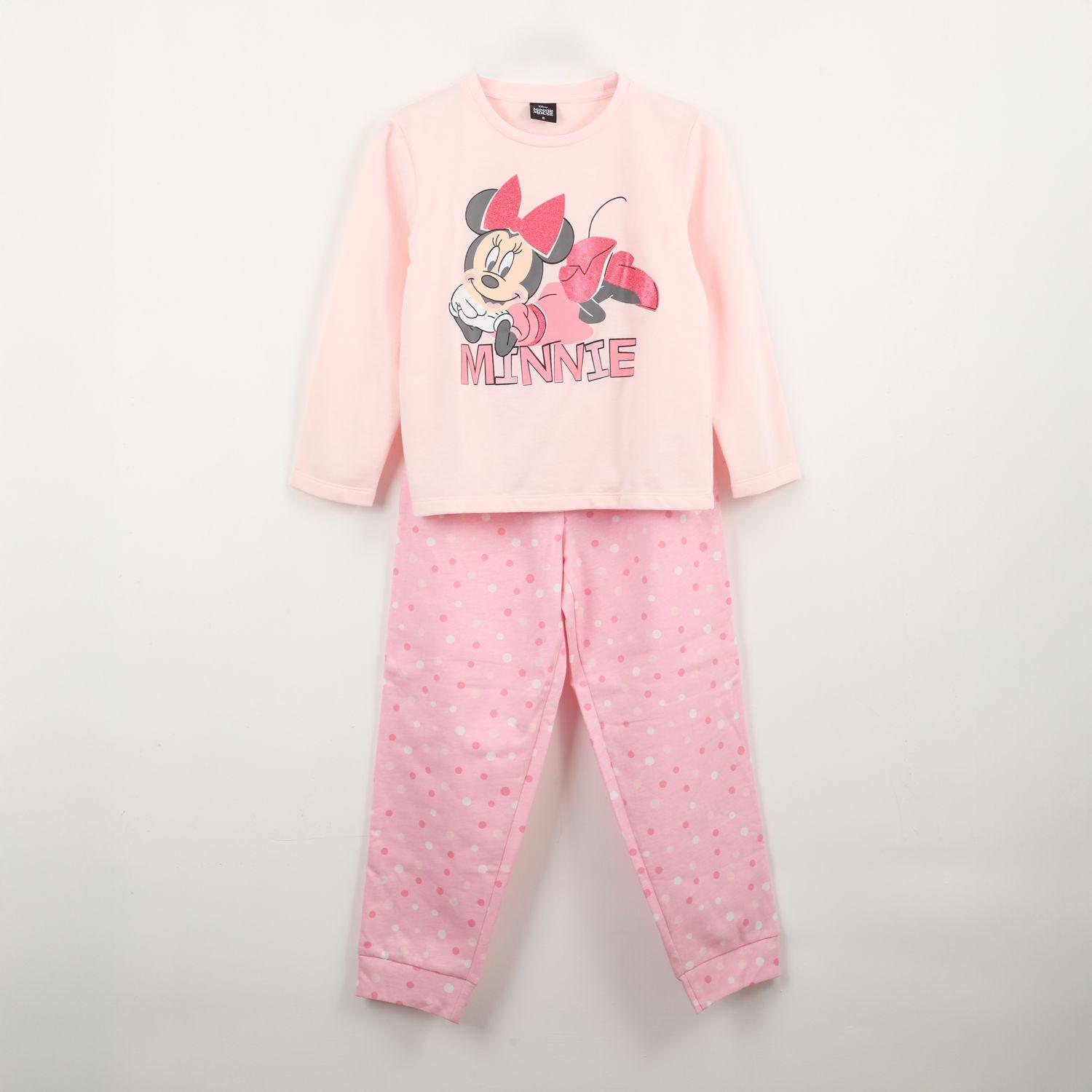 Pijama Manga Larga Niña Minnie Mouse Rosado Disney-0