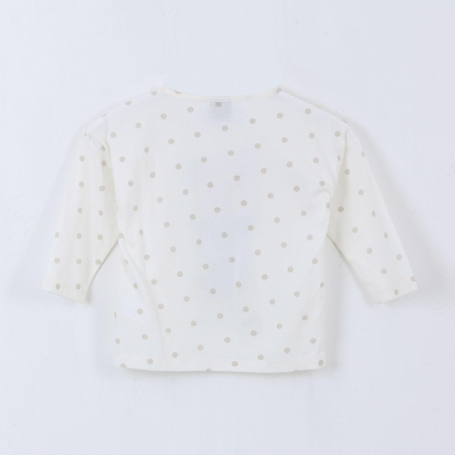 Polera Manga Larga Niña Moño Minnie Blanco Disney-1