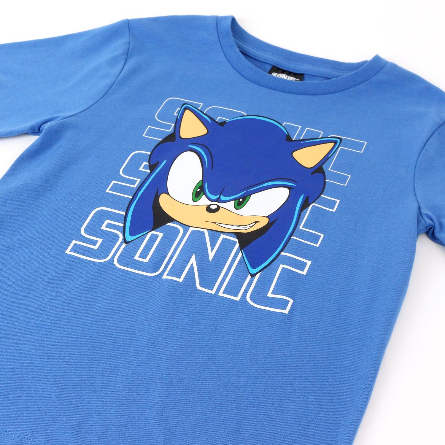 Polera Manga Corta Niño Sonic Cara Azul-2