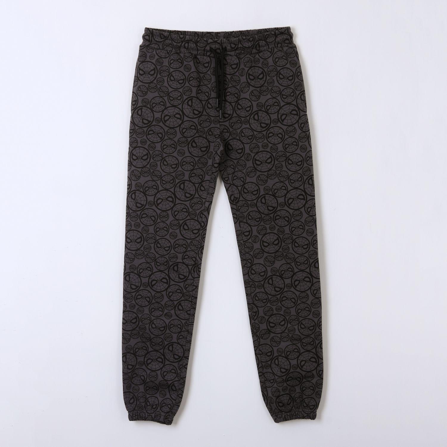 Pantalón de Buzo Niño Full Print Caras Spiderman Gris Marvel-0