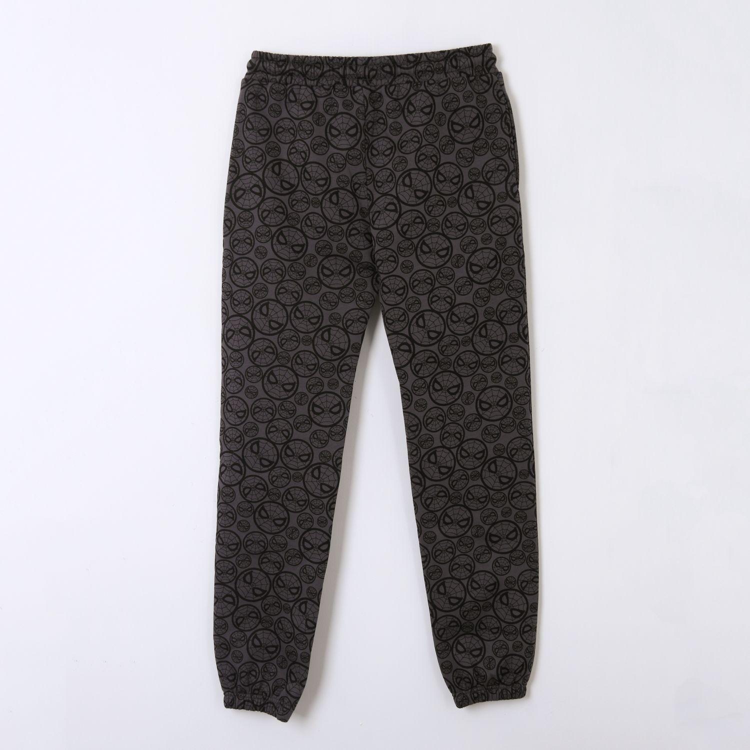 Pantalón de Buzo Niño Full Print Caras Spiderman Gris Marvel-1