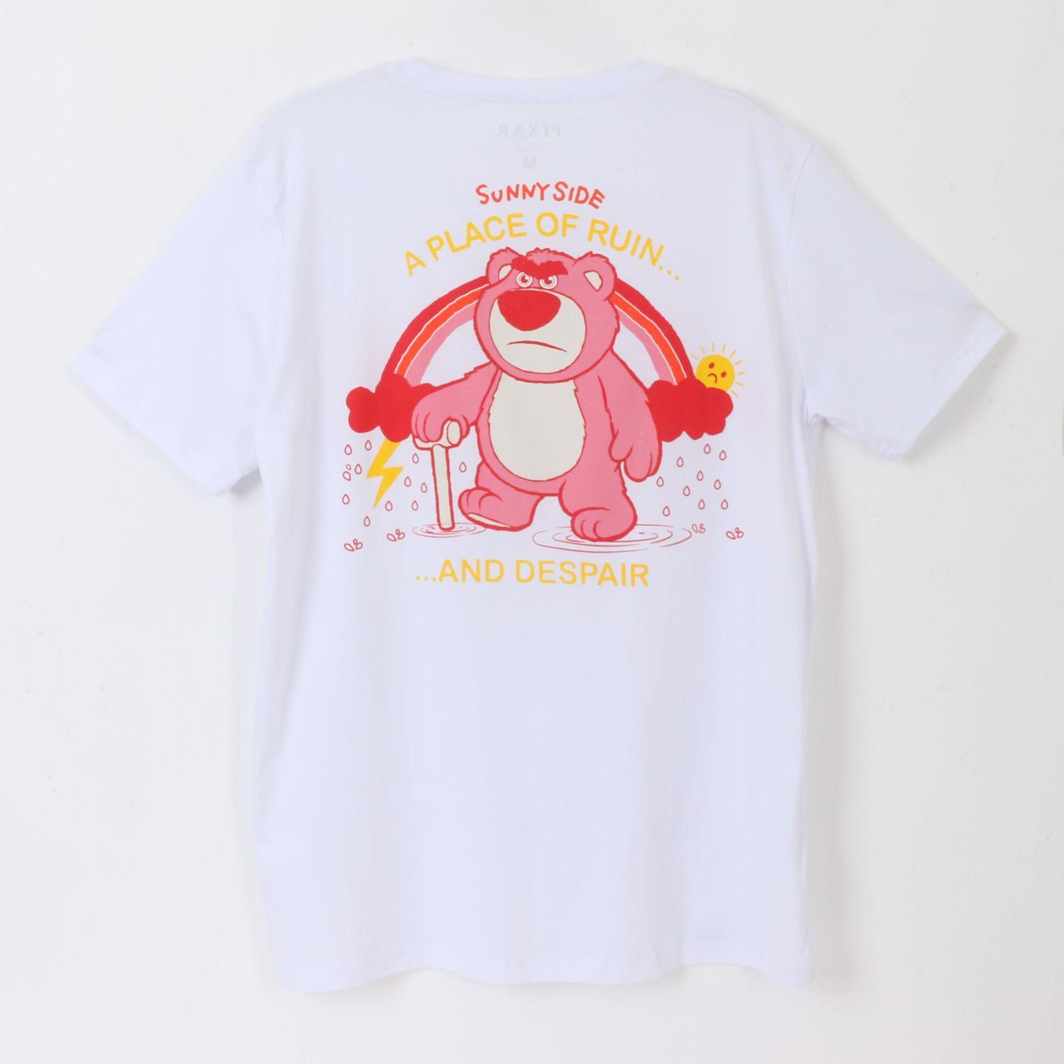 Polera Manga Corta Adulto Blanco Lotso Pixar Disney-1