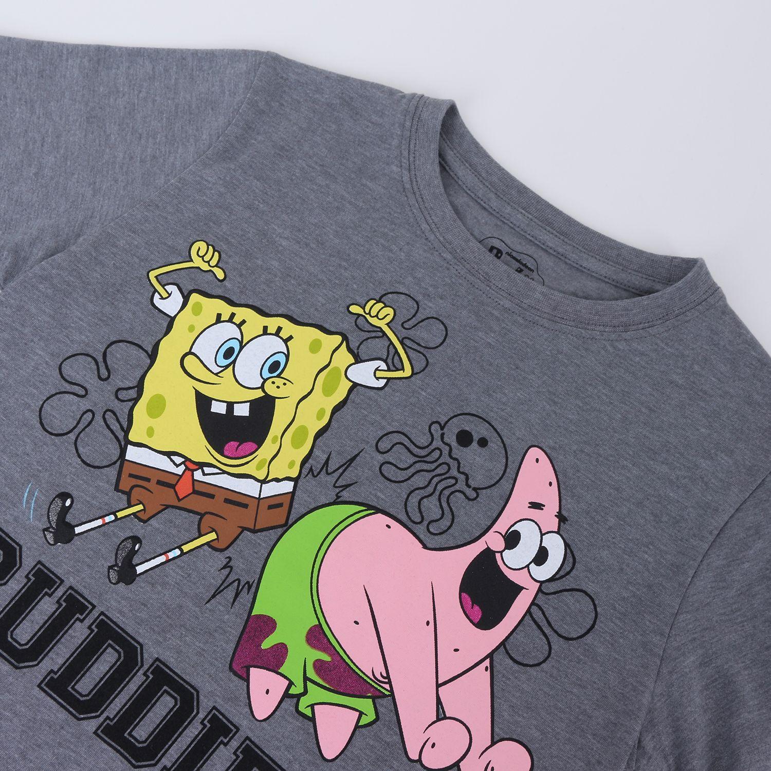 Polera Manga Corta Niño Gris Buddies Bob Esponja-2
