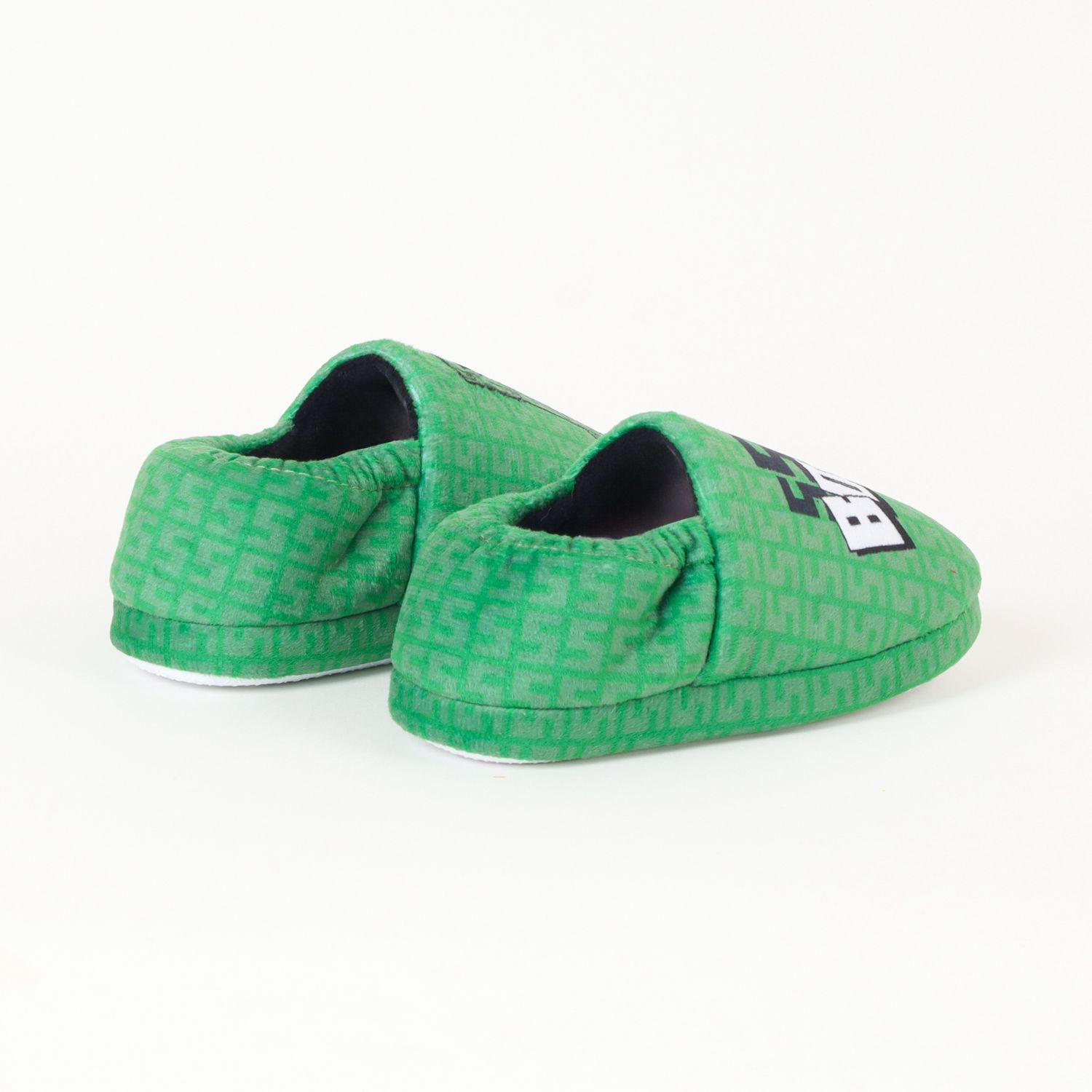 Pantufla Niño Sss Boom Verde Minecraft-2