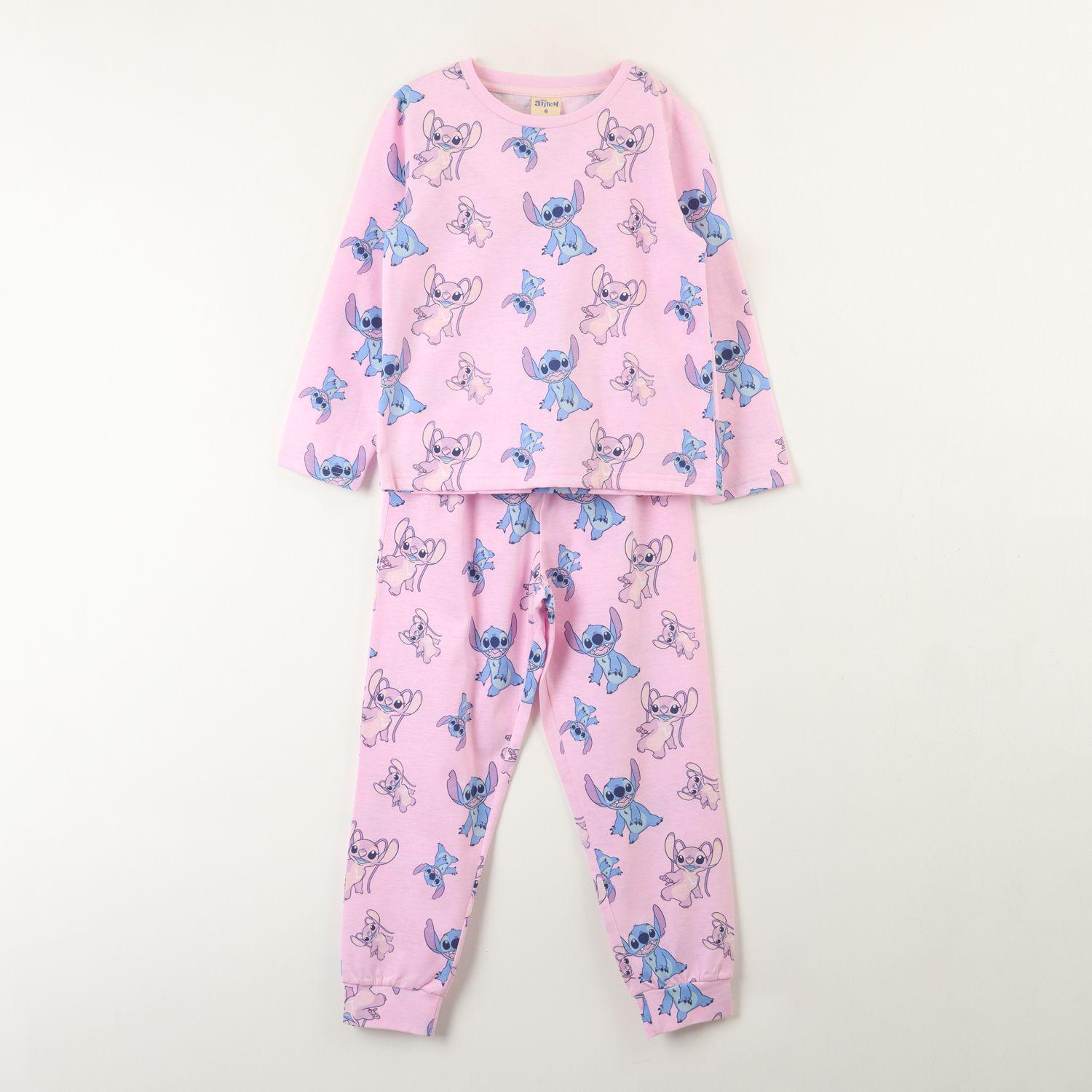 Conjunto Pijama Niña Lilo & Stitch Angel Print Rosado Disney-0
