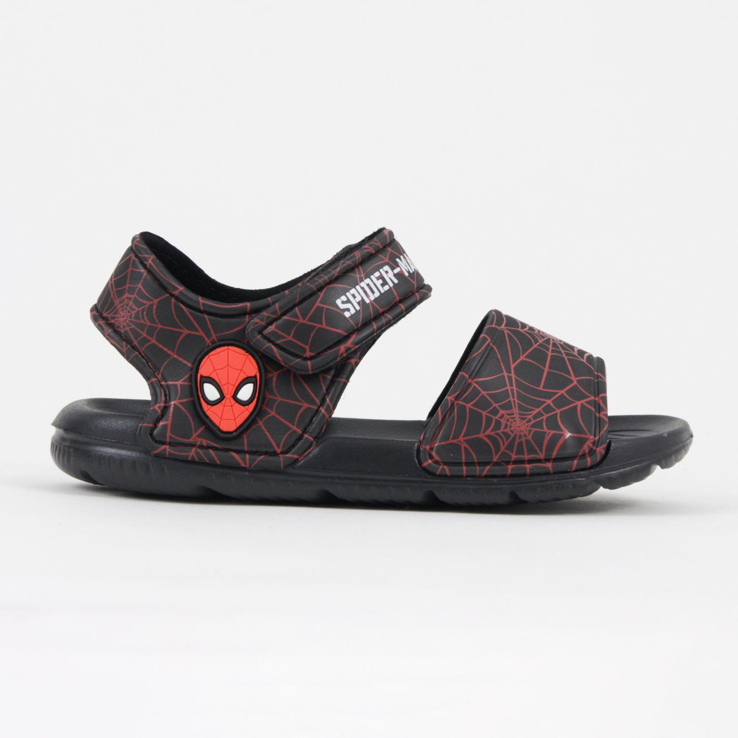 Sandalia Niño Negro Cabeza Spiderman Marvel-0