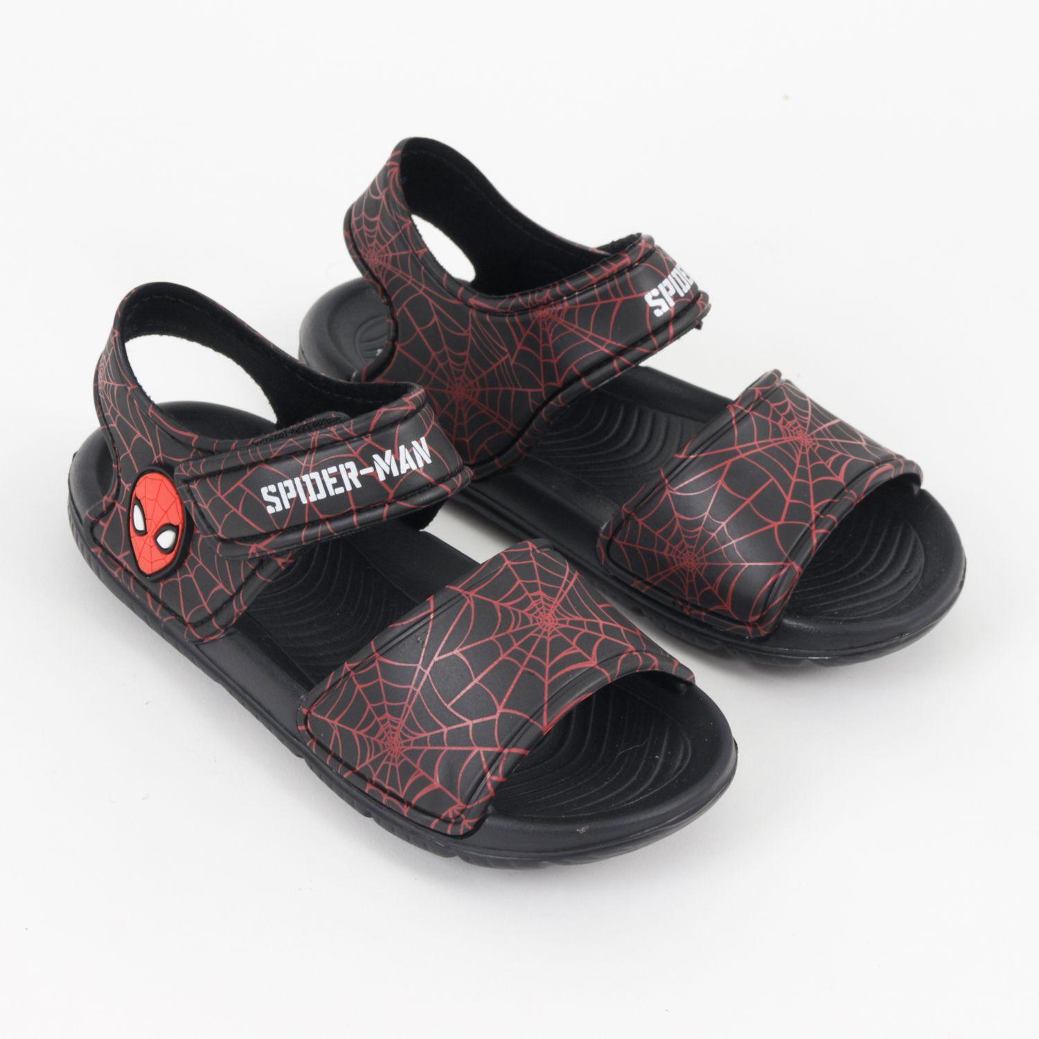 Sandalia Niño Negro Cabeza Spiderman Marvel-1
