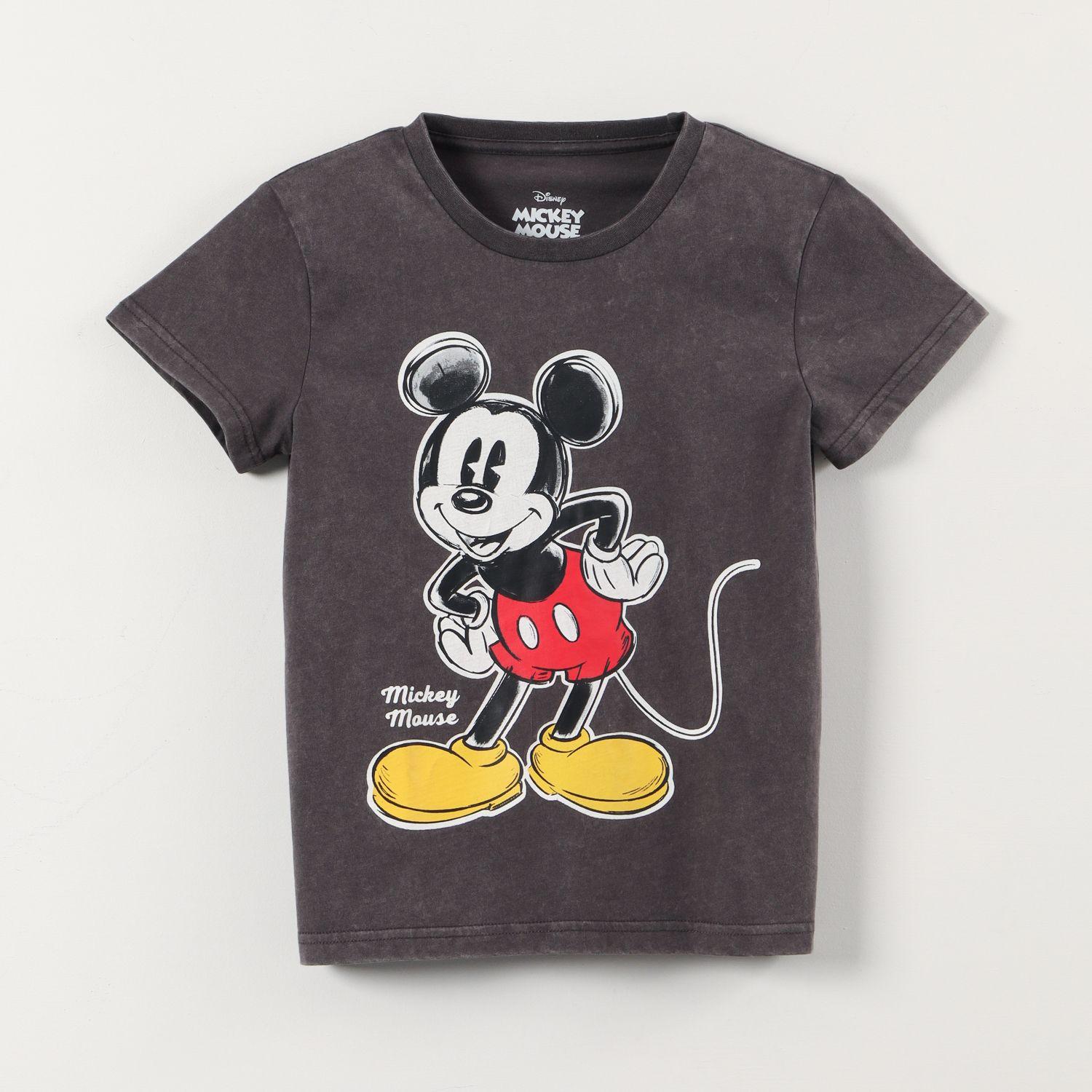 Polera Manga Corta Hombre Mickey Gris Disney-0