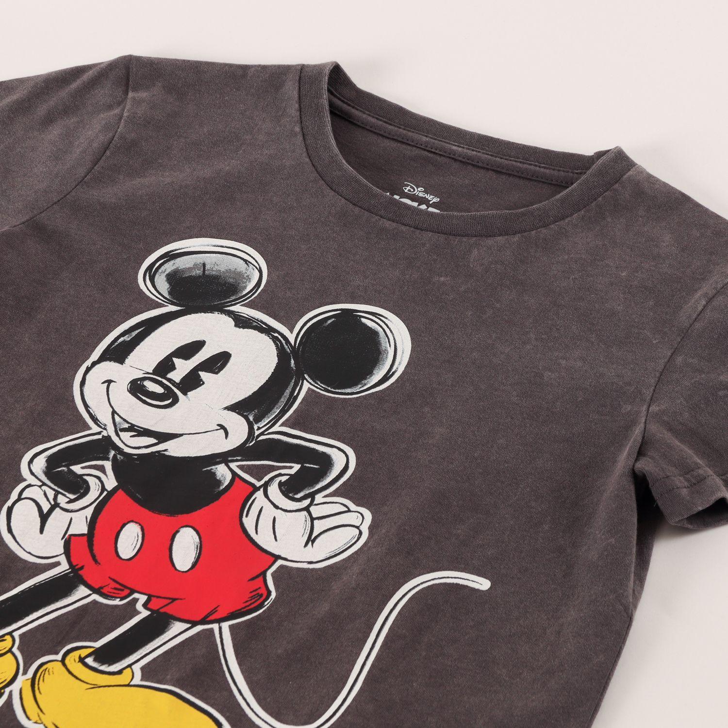 Polera Manga Corta Hombre Mickey Gris Disney-1