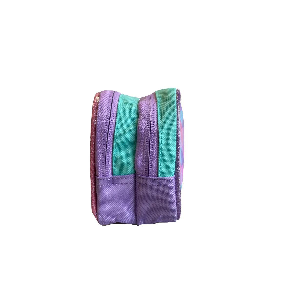 Estuche Escolar Niña Doble Cierre Lila Frozen Disney-2