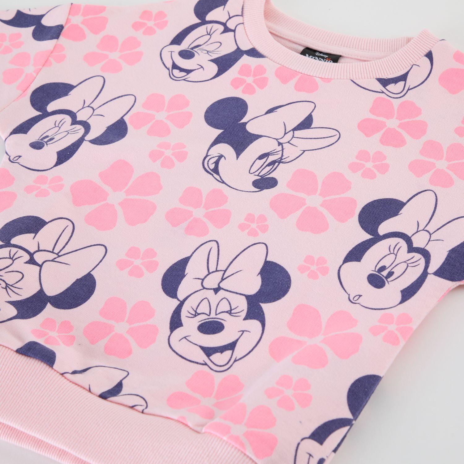 Conjunto Buzo Niña Full Print Flores Minnie Rosado Disney-2