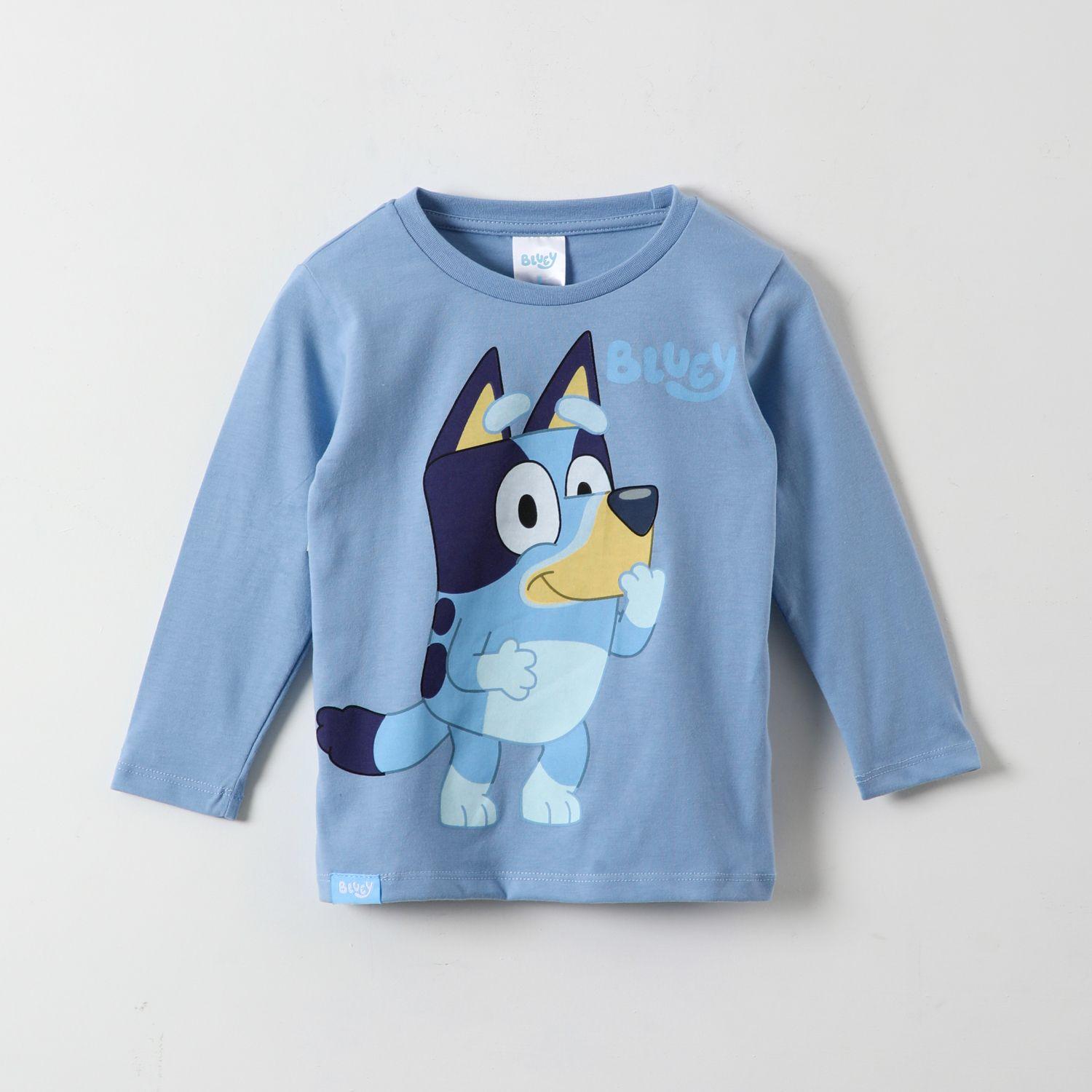Polera Manga Larga Niño Laugh Celeste Bluey-0