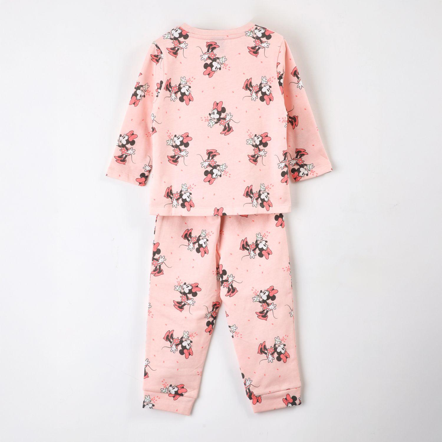 Pijama Manga Larga Niña Full Print Minnie Mouse Rosa Disney-1