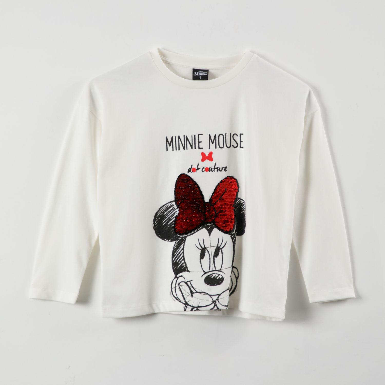Polera Manga Larga Niña Minnie Dot Couture Blanco Disney-2