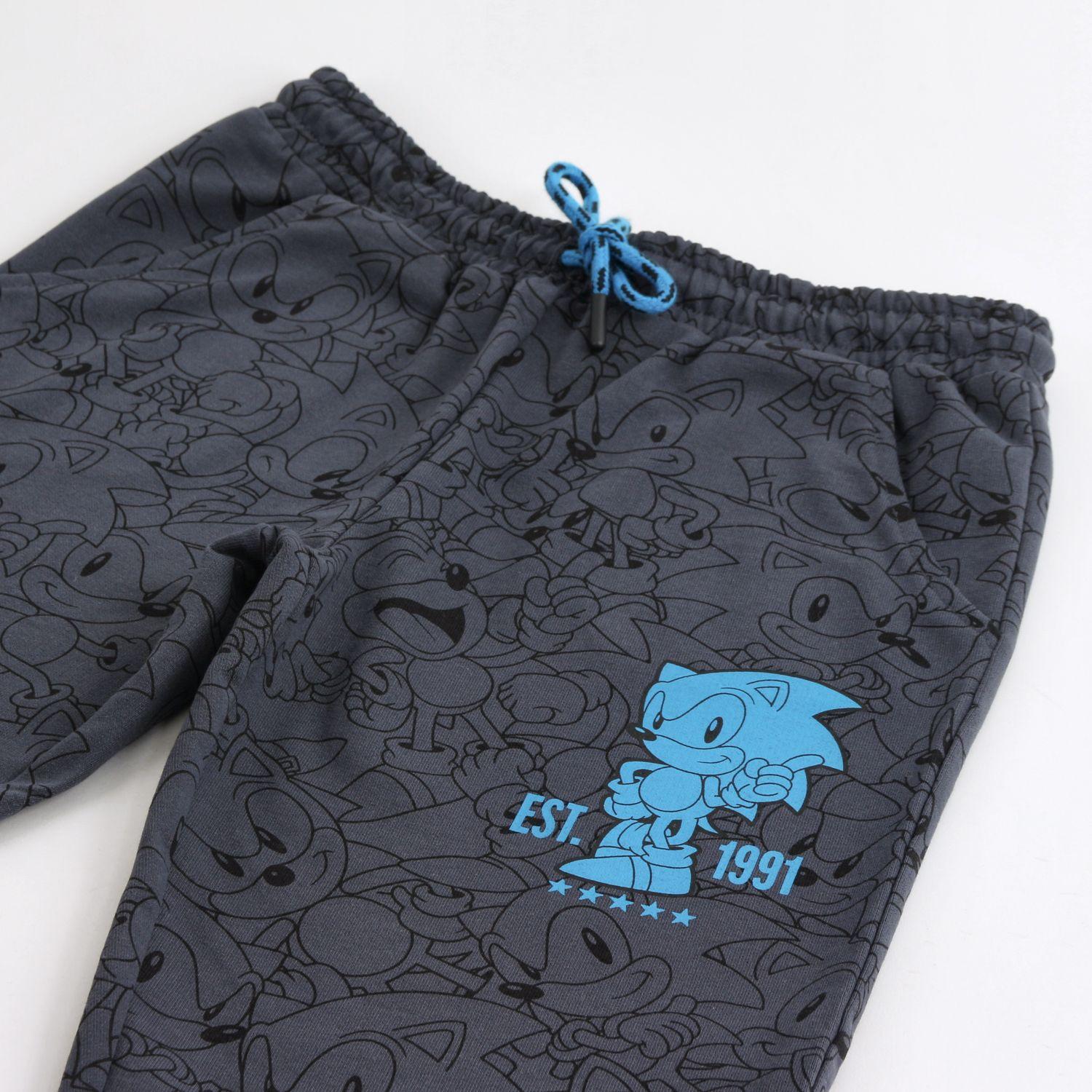 Pantalón de Buzo Niño Sonic Full Print Negro-2