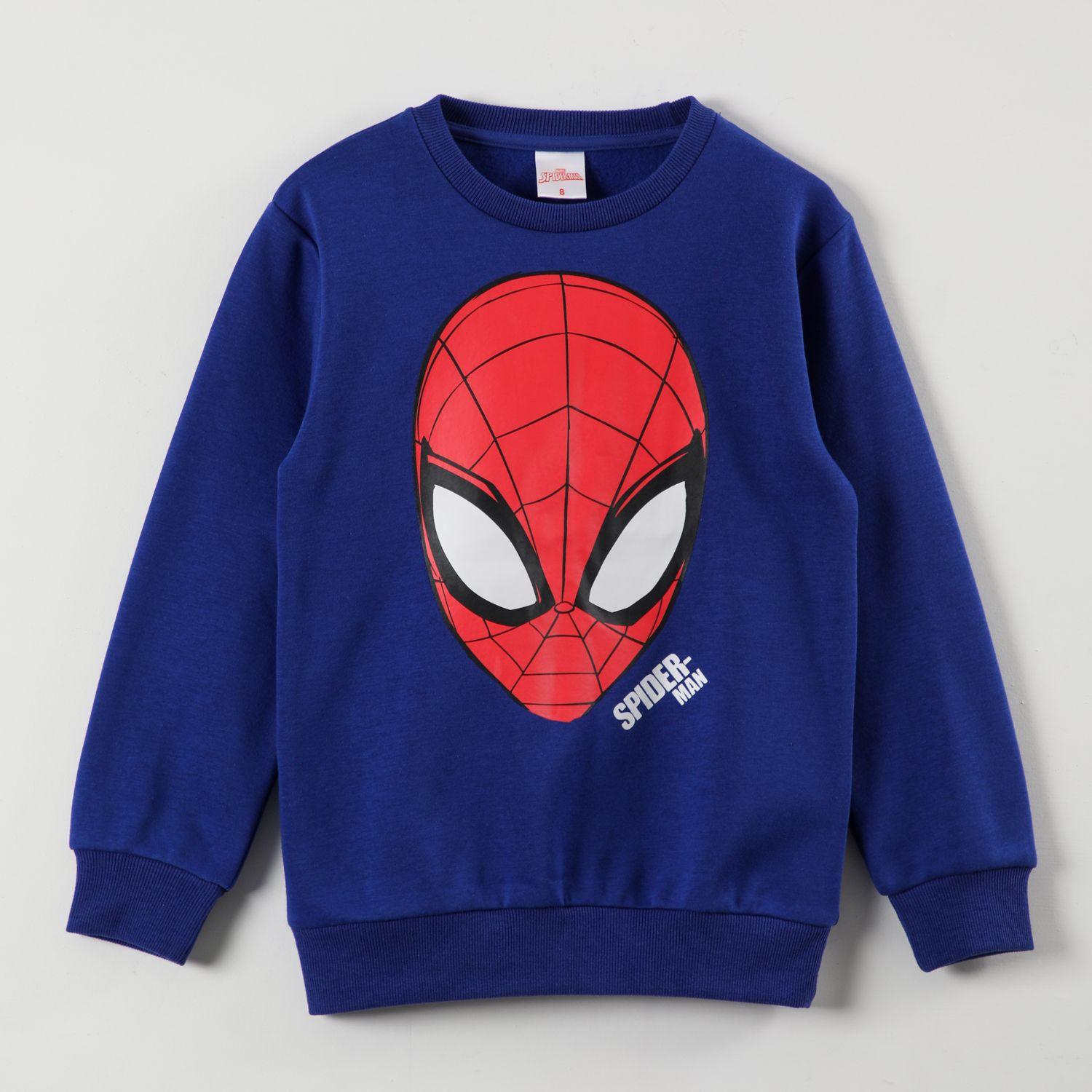 Poleron Niño Spiderman Mask Azul Marvel-0